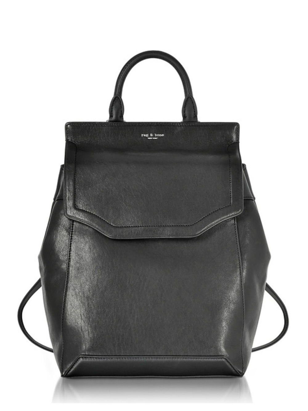 rag & bone Black Leather Backpack Tote
